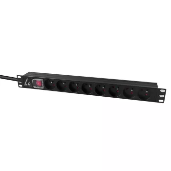 Unità di distribuzione dell'alimentazione (PDU) Lanview LVR-2MSCH-SW-C13-8 8 uscite AC 1U nero