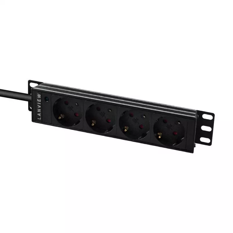 Lanview LVR-2MSCH-LIC-SCH4 multipresa da 10 pollici, 4 prese Schuko