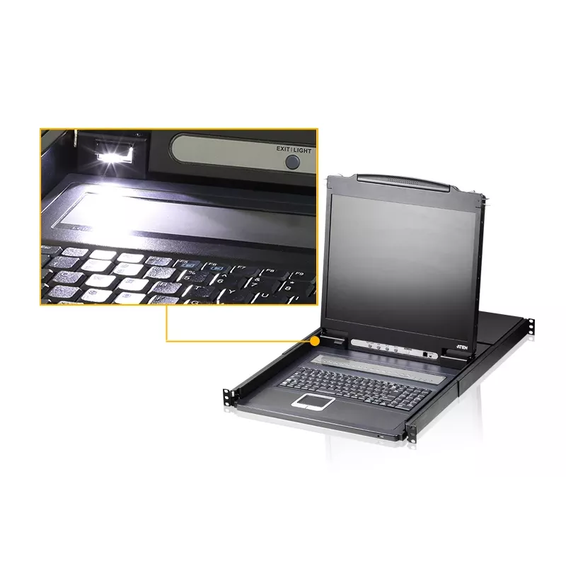 Switch KVM ATEN CL1308N montaggio rack nero PS/2 USB VGA