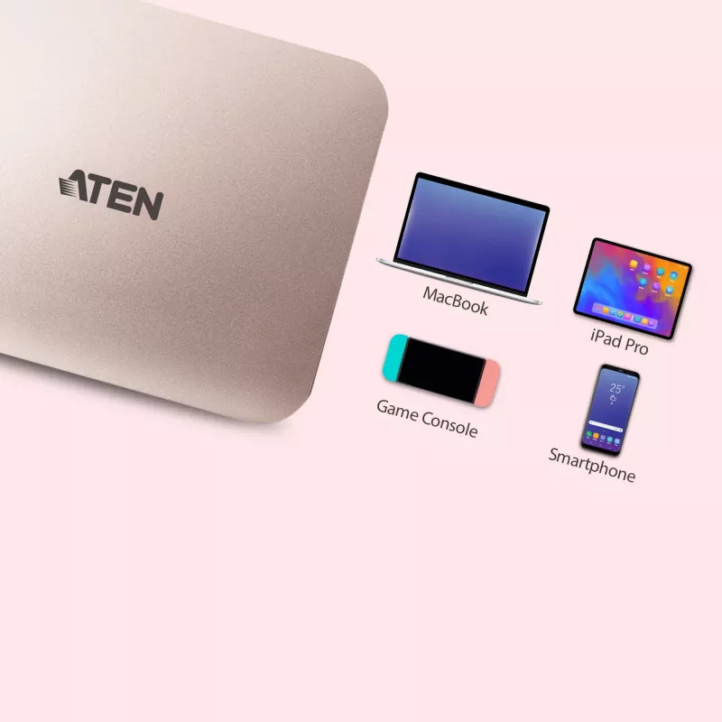 ATEN UH3235 mini dock ultracompatto USB-C 4K con power passthrough