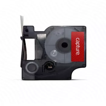 Nastro per etichettatura Capture CA-S0720500 nero su trasparente 1,2 cm x 7 m