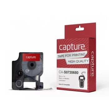 Nastro per etichettatura Capture CA-S0720680 nero su bianco 9 mm 7 m