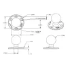 RAM Mounts RAM-D-202U base rotonda con sfera di formato D, sfera in gomma da 2,25 pollici, diametro 93,5 mm (3,68 pollici)