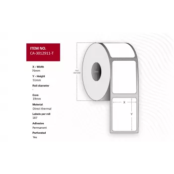 Etichetta per stampante Capture CA-3012911-T, rotolo di etichette compatibile (MPN CA-3012911-T)