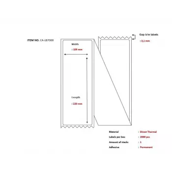Capture etichette termiche per spedizioni 105 x 220 mm CA-LB7000 – etichette a trasferimento termico diretto per spedizioni