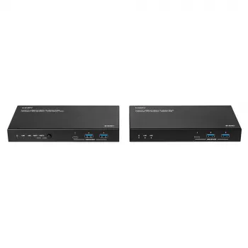 Trasmettitore e ricevitore di rete Lindy 100m Cat.6A 2 host USB 3.2 Gen 1 e HDMI 4K60