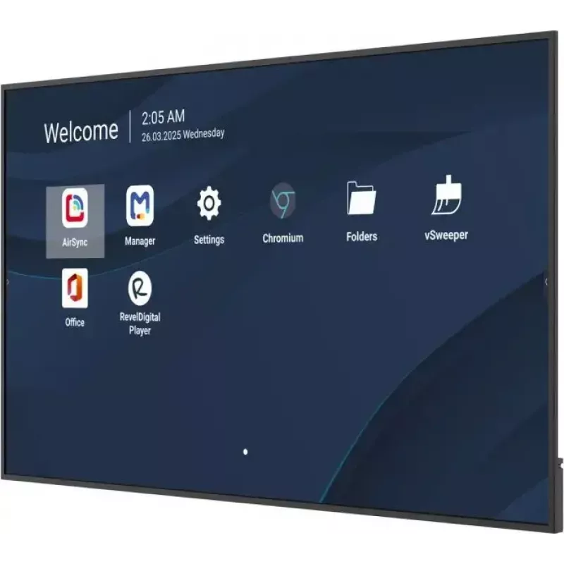 Display LCD commerciale 4K da 86 pollici VIEWSONIC CDE8614-2C, 3840x2160, 500 cd/m², Android 14, Wi‑Fi, 24/7