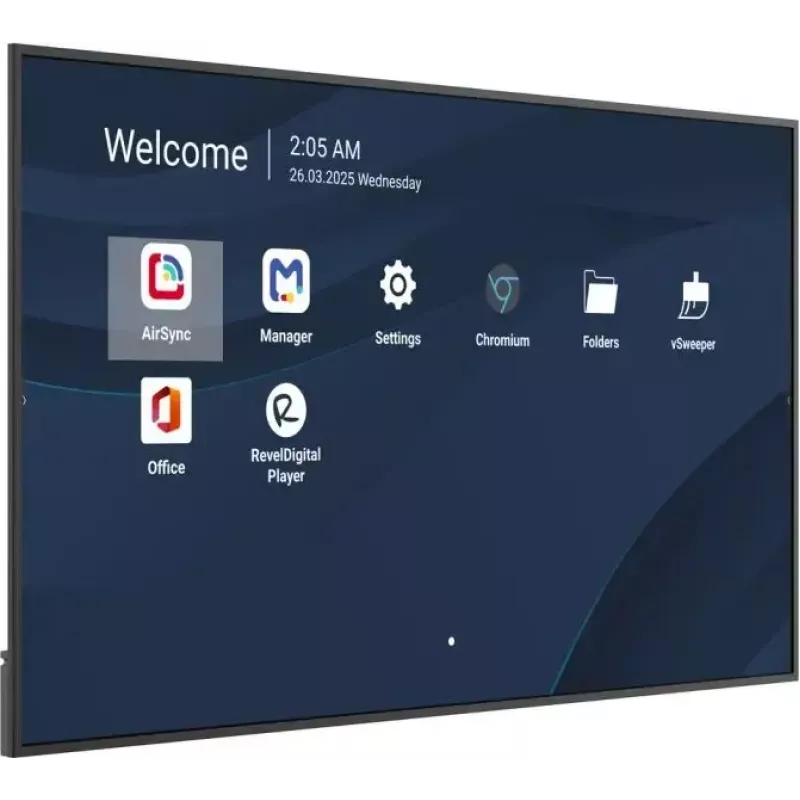 Display LCD commerciale 4K da 86 pollici VIEWSONIC CDE8614-2C, 3840x2160, 500 cd/m², Android 14, Wi‑Fi, 24/7