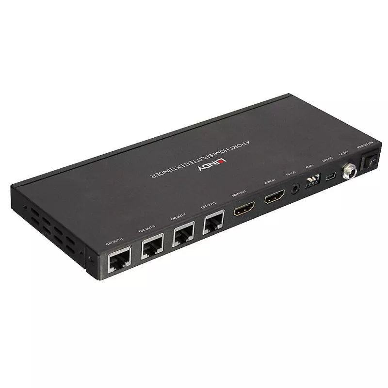 Trasmettitore e ricevitore Lindy 70m Cat.6 4 porte HDMI 4K30 e IR splitter extender con loop out
