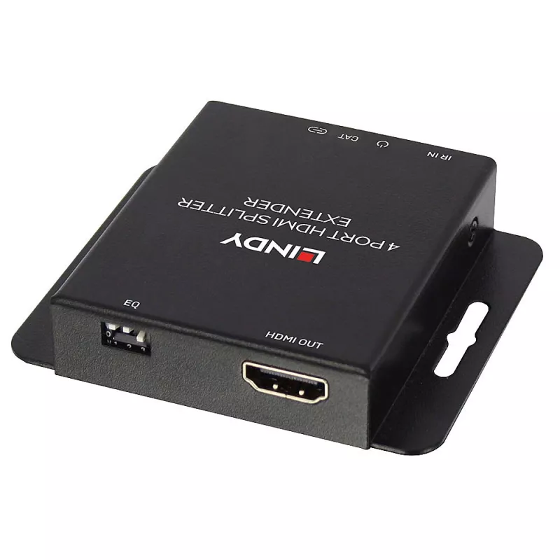 Trasmettitore e ricevitore Lindy 70m Cat.6 4 porte HDMI 4K30 e IR splitter extender con loop out