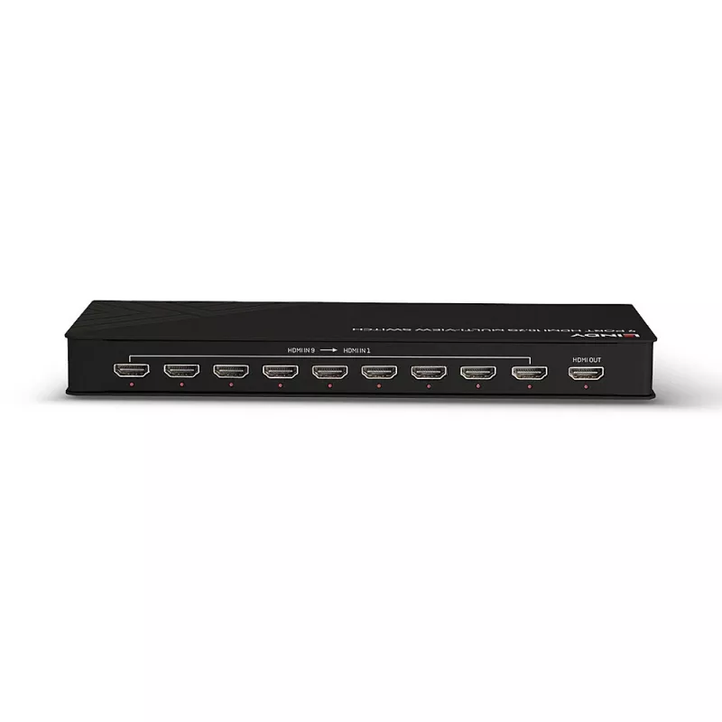 Lindy 9 porte HDMI 10.2G switch multi-view nero 30Hz