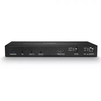 Splitter HDMI Lindy 2 porte HDMI 18G con audio e downscaling