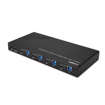 Switch KVM Lindy 4 porte HDMI 4K60, USB 3.0 e audio