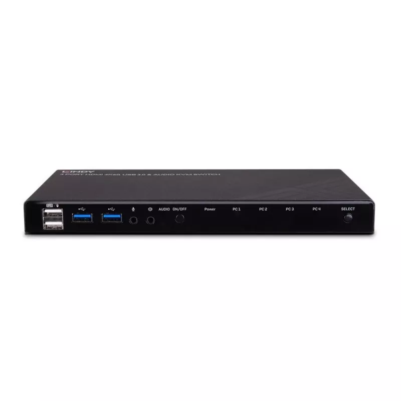 Switch KVM Lindy 4 porte HDMI 4K60, USB 3.0 e audio