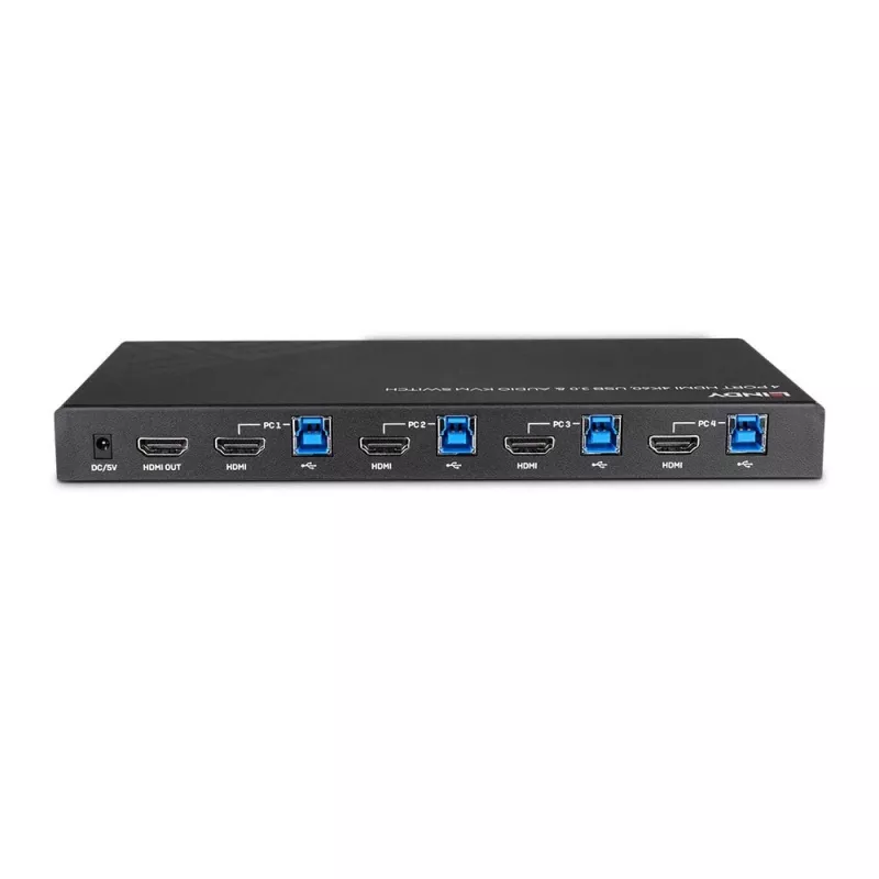 Switch KVM Lindy 4 porte HDMI 4K60, USB 3.0 e audio