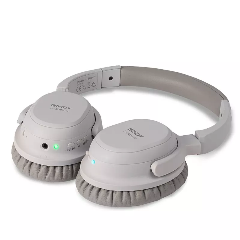 Lindy LH500XW cuffie con filo e senza fili con archetto per chiamate/musica Micro-USB Bluetooth grigio