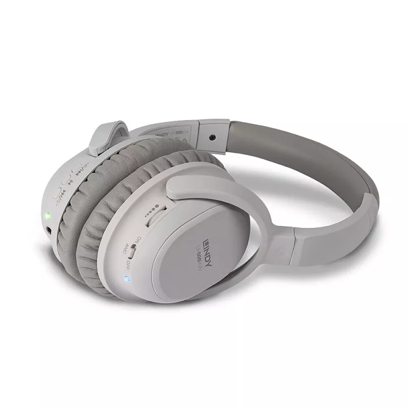 Lindy LH500XW cuffie con filo e senza fili con archetto per chiamate/musica Micro-USB Bluetooth grigio