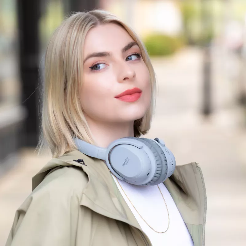 Lindy LH500XW cuffie con filo e senza fili con archetto per chiamate/musica Micro-USB Bluetooth grigio