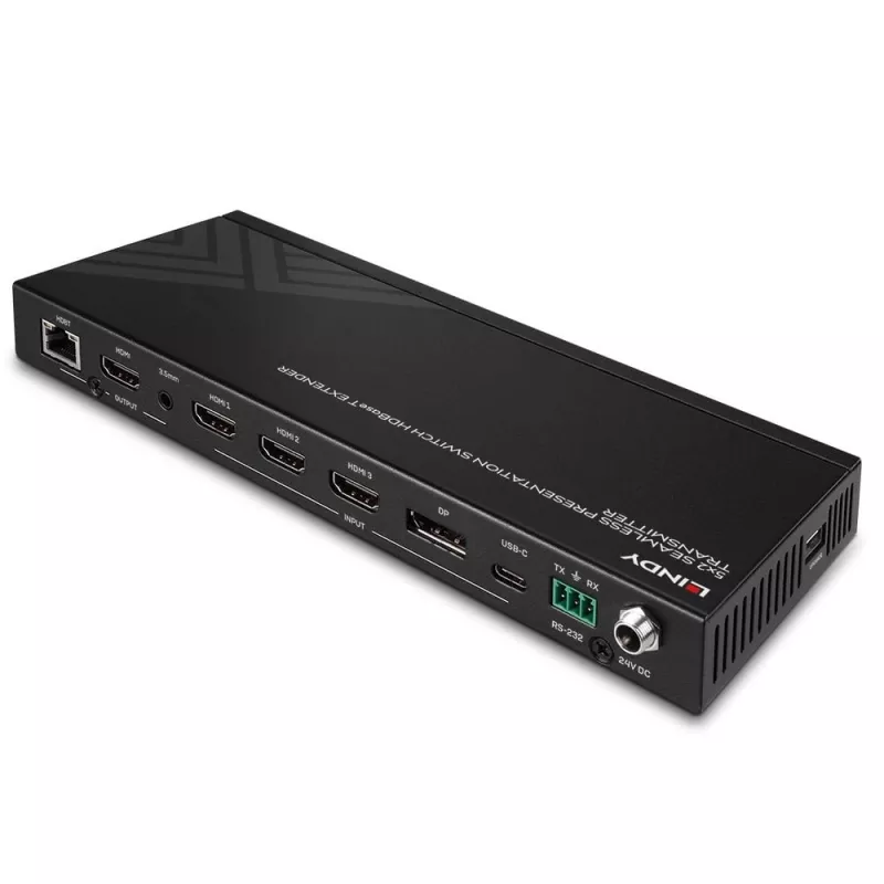 Trasmettitore AV Lindy 5 porte switch presentazione seamless extender HDBaseT 3840 x 2160 pixel