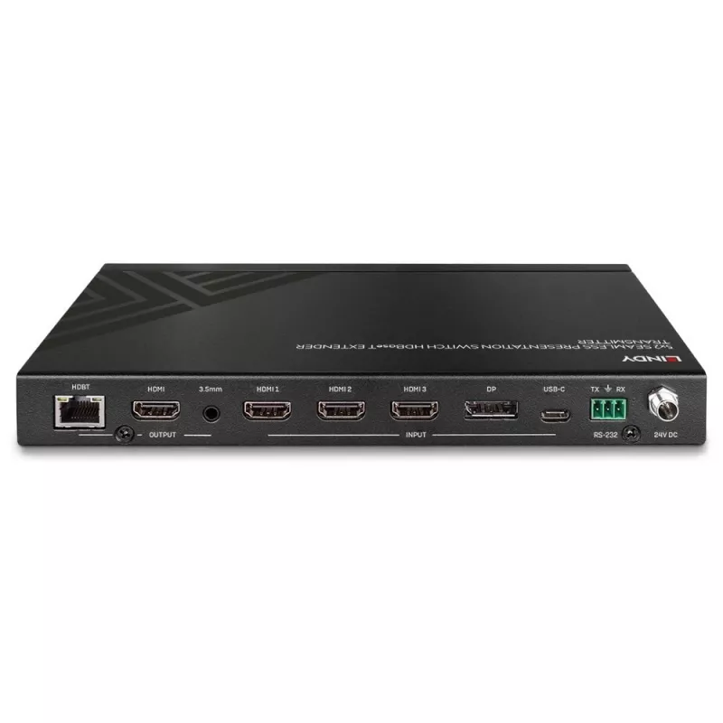 Trasmettitore AV Lindy 5 porte switch presentazione seamless extender HDBaseT 3840 x 2160 pixel