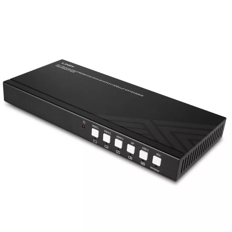Trasmettitore AV Lindy 5 porte switch presentazione seamless extender HDBaseT 3840 x 2160 pixel