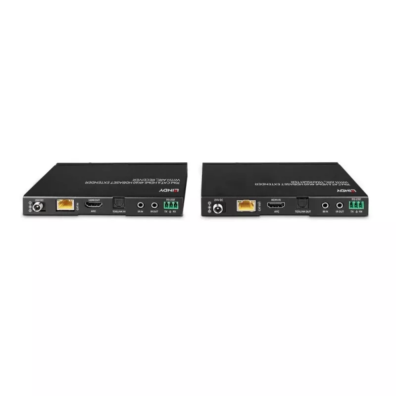Lindy 70m Cat.6 HDMI 4K60, audio, IR e RS-232 extender HDBaseT con ARC