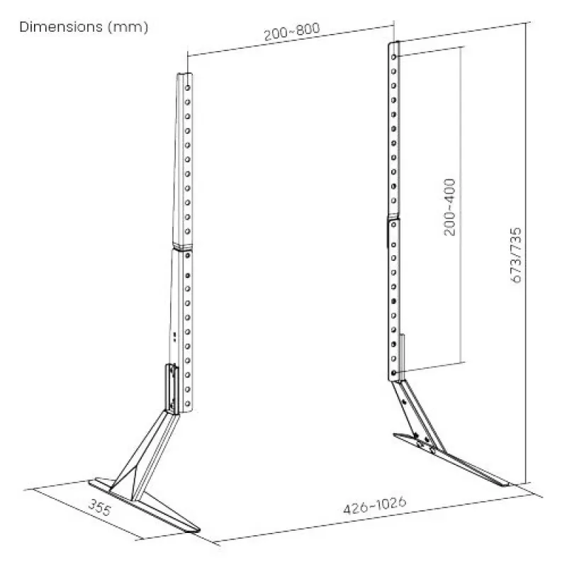 Supporto per monitor Vivolink VLMT400B regolabile in altezza orientabile inclinabile