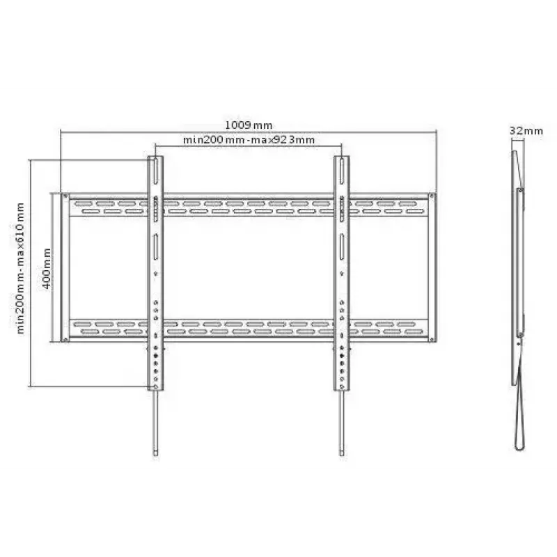 Supporto/piedistallo per TV Vivolink VLMW60100 2,54 m (100 pollici) nero