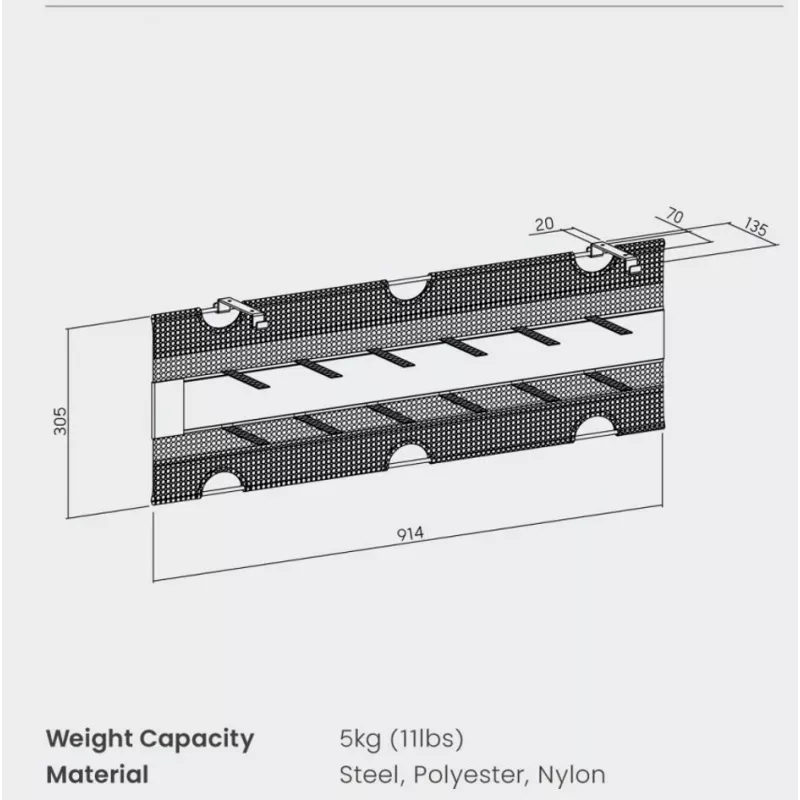Gestione cavi Vivolink VLUDCM914 acciaio nero 914 mm