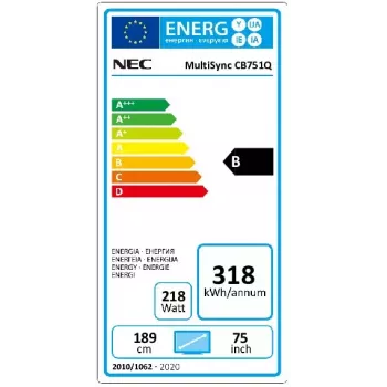 NEC CB751Q schermo piatto interattivo 190,5 cm (75