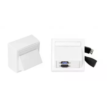 Vivolink WI221261 placca presa HDMI + USB A bianco 2 moduli