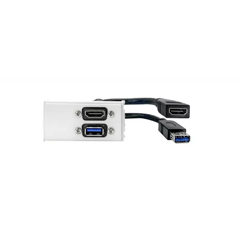 Vivolink WI221261 placca presa HDMI + USB A bianco 2 moduli