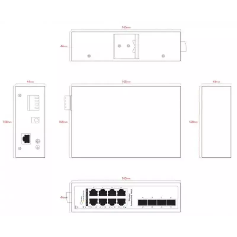Switch di rete Ernitec ELECTRA-IM08-1GB 8 porte 1 GB Ethernet