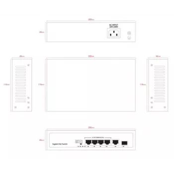 Switch di rete Ernitec ELECTRA-U04-1GB-60W 4 porte 1 GB 60 W