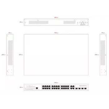 Switch di rete Ernitec ELECTRA-M224-1GB-370W 24 porte 1GB