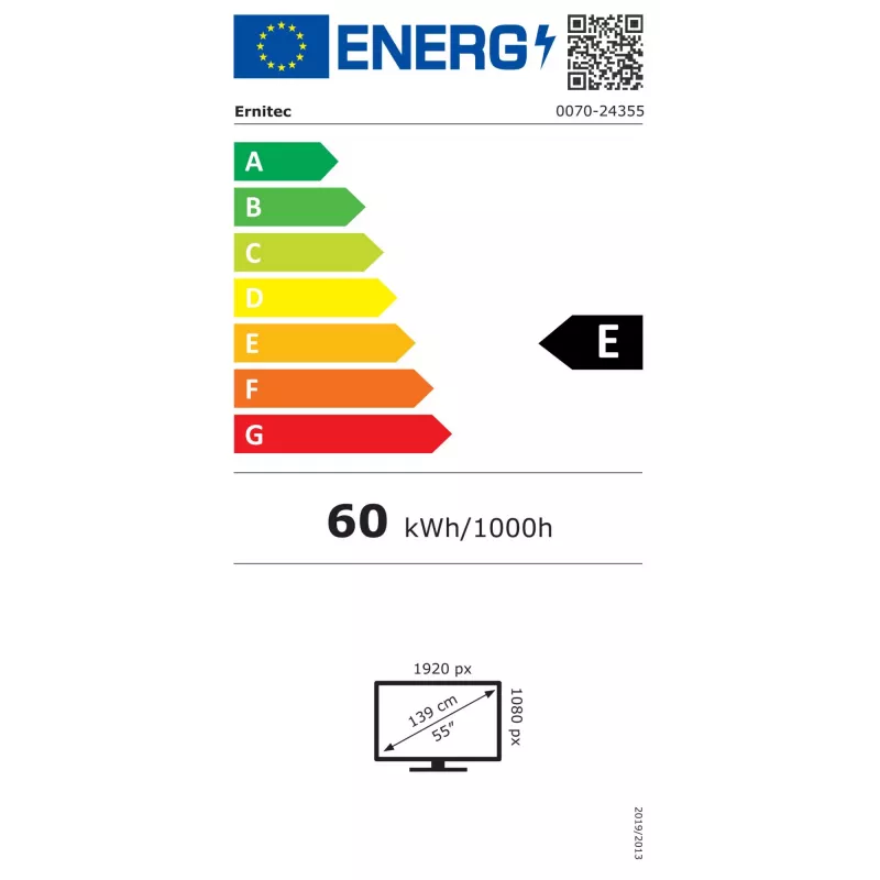 Ernitec 0070-24355 display per digital signage 139,7 cm (55 pollici), Full HD, 24/7
