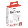 Caricabatterie Verbatim Essentials GaN 65W spina EU bianco, uso interno, AC, 20 V, bianco