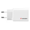 Caricabatterie Verbatim Essentials GaN 65W spina EU bianco, uso interno, AC, 20 V, bianco