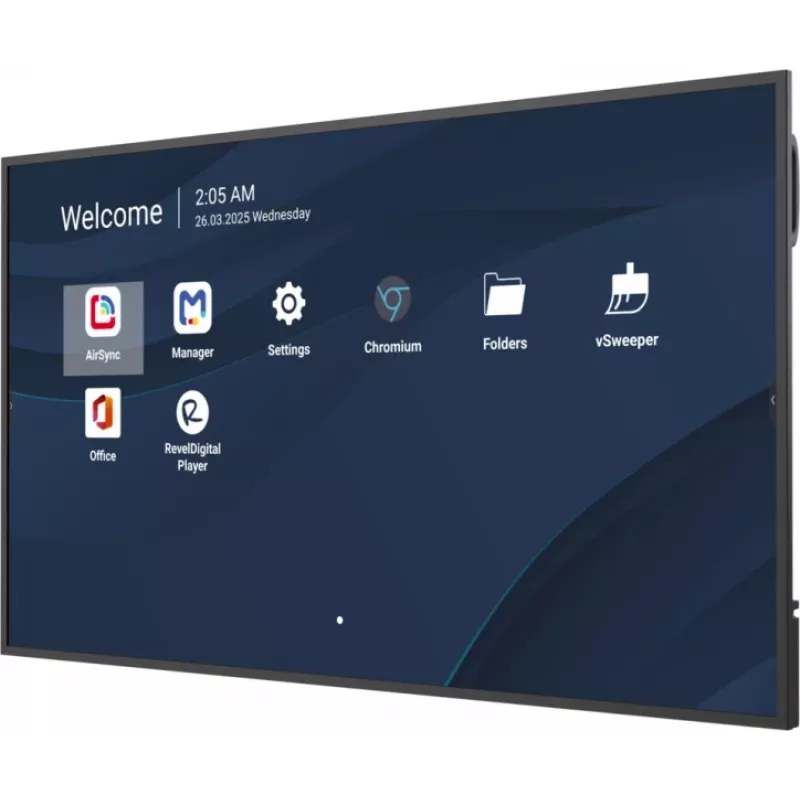 Monitor commerciale professionale 65 pollici 4K VIEWSONIC CDE6531-1C, 3840×2160, 500 cd/m², Android 14, 24/7, VESA