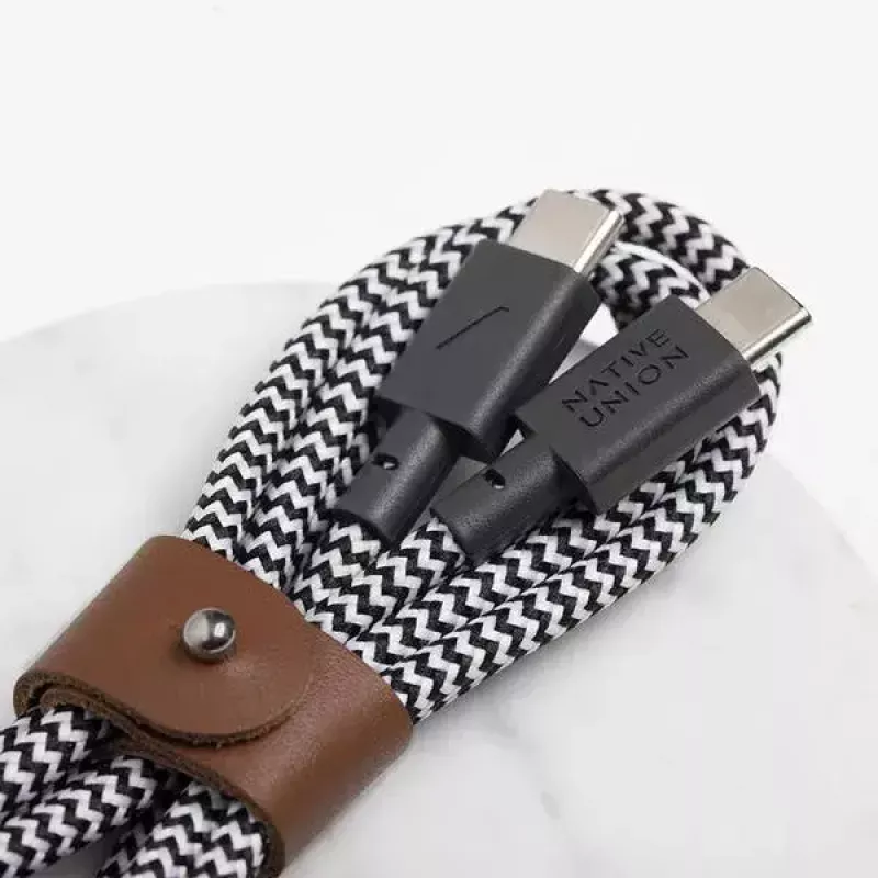 Cavo USB-C Native Union BELT-C-ZEB-2-NP 1,2 m USB-C a USB-C nero/bianco