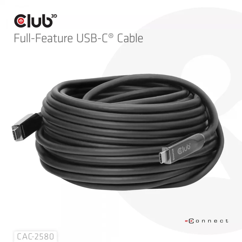 CLUB3D cavo USB-C® full-feature 15M / 49,21ft 8K60Hz 10Gbps 60W