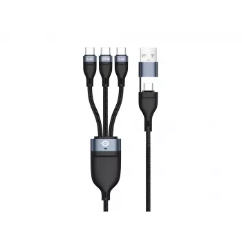 Conceptronic ETTA06B15C cavo dati ricarica rapida 3-in-1 100 W 1,5 m, triplo USB-C, USB 2.0, E-Mark