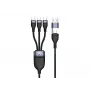 Conceptronic ETTA06B15C cavo dati ricarica rapida 3-in-1 100 W 1,5 m, triplo USB-C, USB 2.0, E-Mark
