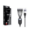 Conceptronic ETTA06B15C cavo dati ricarica rapida 3-in-1 100 W 1,5 m, triplo USB-C, USB 2.0, E-Mark
