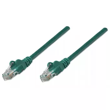 Intellinet cavo patch di rete, Cat5e, 5m, verde, CCA, U/UTP, PVC, RJ45, contatti placcati oro, protezione linguetta, guaina anti-piega, garanzia a vita