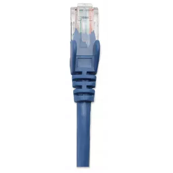 Intellinet cavo patch di rete, Cat5e, 3 m, blu, CCA, U/UTP, PVC, RJ45, contatti placcati oro, senza linguetta, protezione anti-piega, garanzia a vita