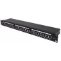 Patch panel Intellinet, Cat6a, FTP, 24 porte, 1U, schermato, barre LSA con ingresso superiore a 90°, nero