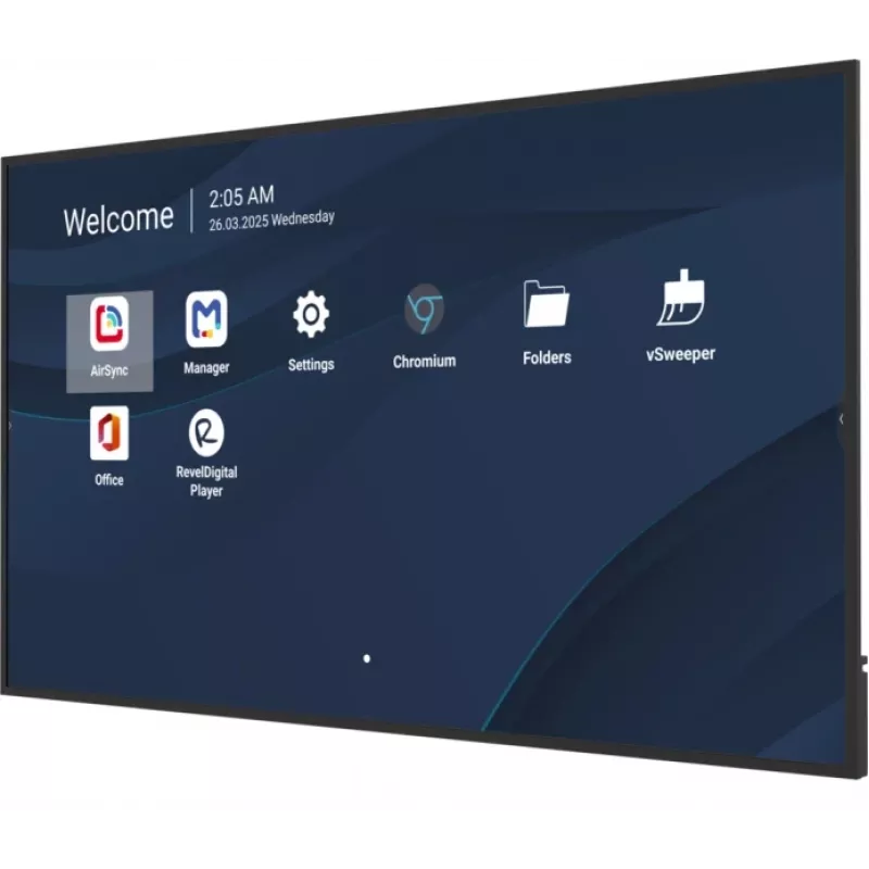 Display commerciale professionale VIEWSONIC 75 pollici 4K (3840×2160), LCD, 500 cd/m², Android 14, 24/7, VESA