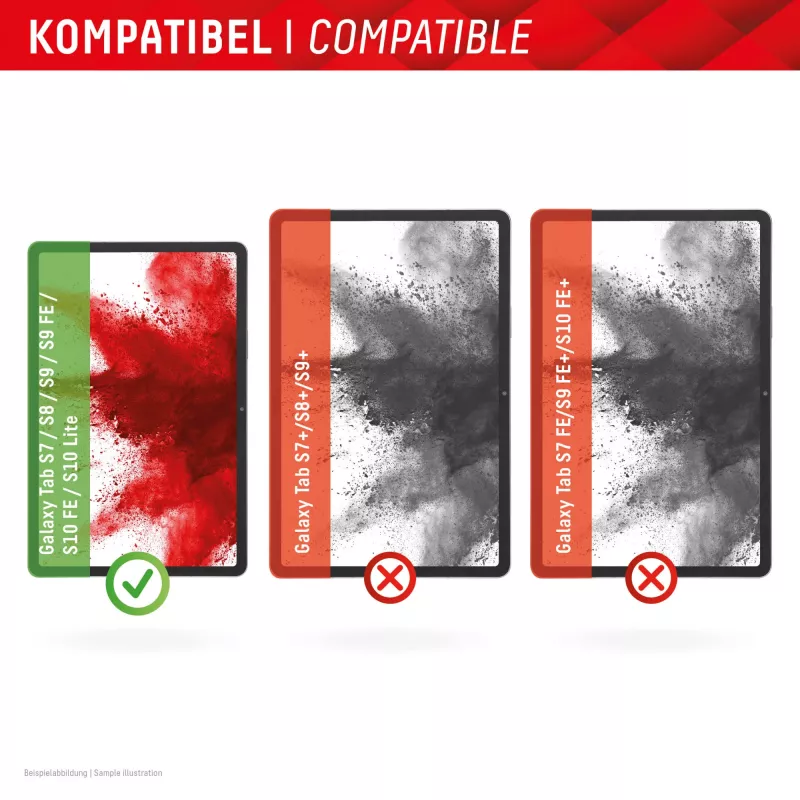 Displex Tablet Glass (9H) per Samsung Galaxy Tab S7/S8/S9/S9 FE/S10 FE/S10 Lite, cornice di montaggio Eco, infrangibile