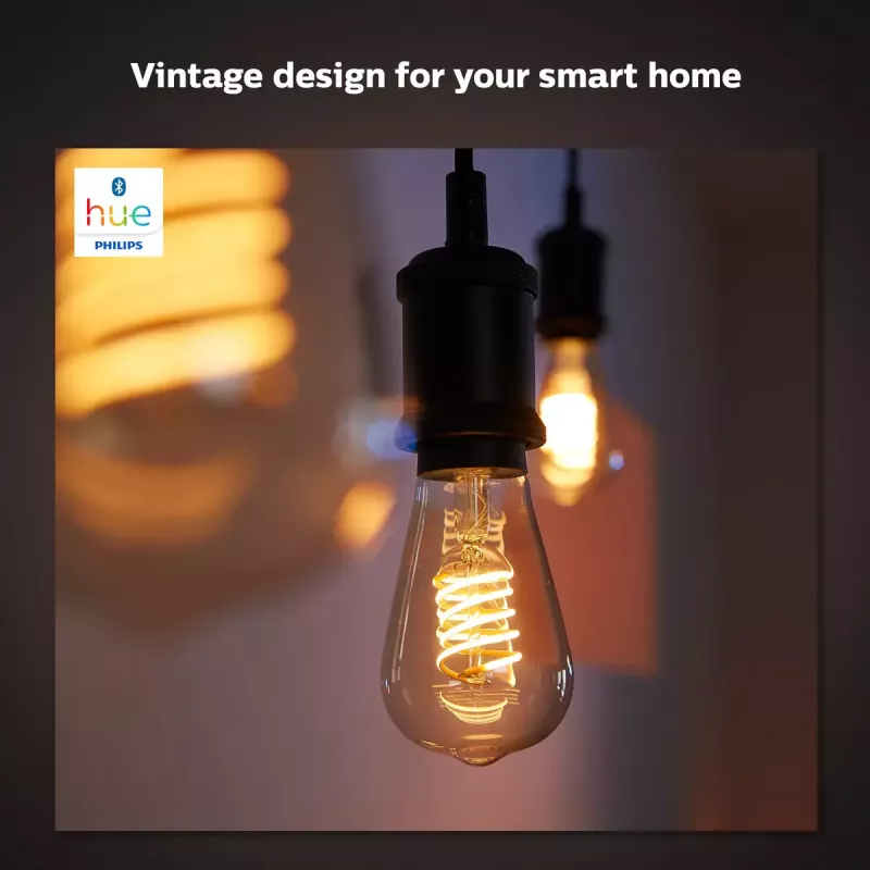 Lampadina smart Philips ST64 Edison E27 Bluetooth/Zigbee, 7 W, trasparente, 60×135 mm